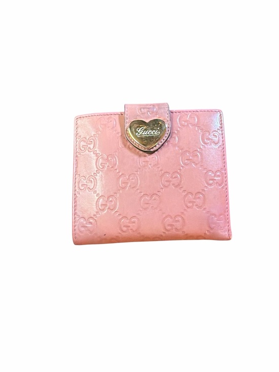 Gucci Handbags - AUTHENTIC Gucci Metallic Pink Guccissima Leather Heart Wallet + COA